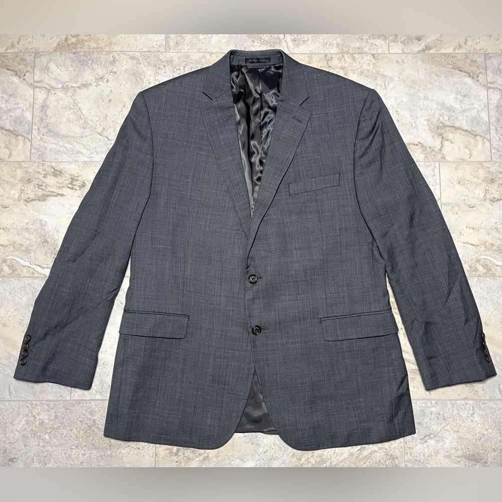 Ralph Lauren Solid Gray Suit Jacket Sport Coat Blazer Two Button Sz 44R Wool